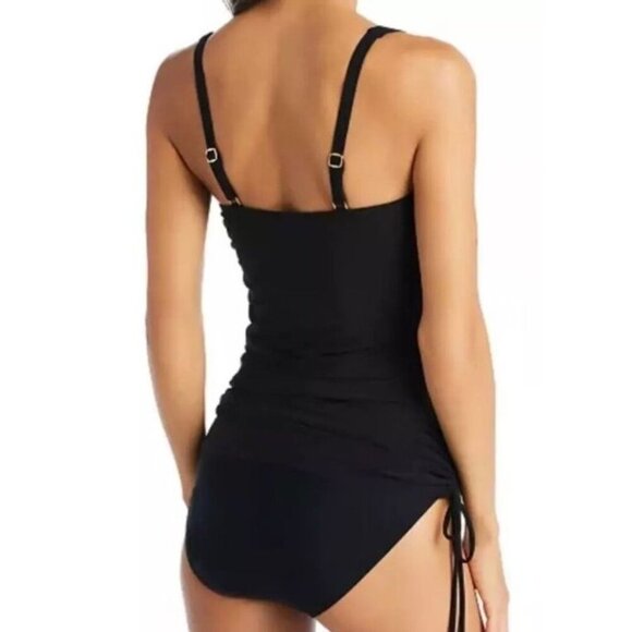 Beyond Control Sz 14 Swimsuit Tummy Control V-neck Black Swim Dress New NWT - Picture 4 of 8